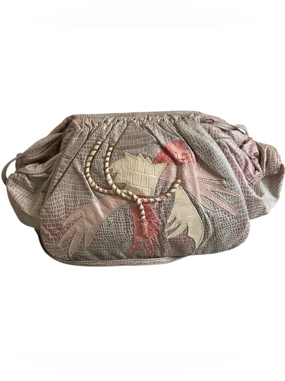 Vintage embossed animal print oversized clutch/shoulder bag